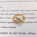 Anillo chapado en oro 18K con gran cristal rosa ovalado y piedra redonda brillante - US 6 / Champán