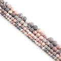 Perle in agata opaca macchiata rosa e grigia per la creazione di gioielli fai-da-te - 4mm/Foro 0.8mm/Circa 85pz / Pietra Zebra Rosa Smerigliata