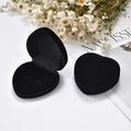 Elegante caja de collar de terciopelo negro con forma de corazón para joyas y regalo - Negro Estándar / 16.5*16.5*3.5CM