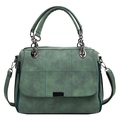 Borsa Boston verde con trama trapuntata, catena in metallo e tracolla regolabile - Verde