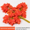 Artificial red maple branch with 15 leaves, 70cm tall for home and landscape decor - 3-Pronged Extra Large Red Maple