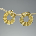 Creative S925 sterling silver stud earrings with pencil shaving design and matte finish - 925 Silver / Gold