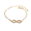 Goldenes Unendlichkeits-Armband mit Zirkonia-Mikropavé und verstellbarem Karabinerverschluss - Unendlichkeit 8 / Gold