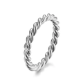 Anillo de cuerda trenzada minimalista en acero inoxidable plateado con diseño espiral - Color Acero / Talla 7