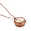 Rose gold Taurus zodiac necklace with engraved disk pendant and sparkling zircon - Taurus (KN89774-KFC)
