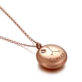 Rose gold zodiac necklace featuring a polished Cancer pendant with sparkling rhinestone - Cancer (KN89778-KFC)