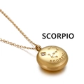 Gold stainless steel Scorpio zodiac pendant necklace with sparkling crystal inlay - Scorpio(KN89790-KFC)