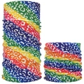 Outdoor seamless rainbow leopard print headwear with elastic fabric for sun protection - Rainbow Leopard Print