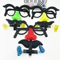 Funny novelty disguise glasses with big nose, eyebrows and mustache in various colors - Beard Glasses Blowout