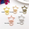 Star-shaped alloy lobster clasps in gold, rose gold, and silver for DIY jewelry - Star / Gold