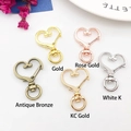 Heart-shaped lobster clasp hooks in five metallic finishes for DIY keychain jewelry - Heart / Gold