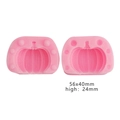 Detail view of pink silicone pumpkin mold with 56x40mm dimensions for 3D DIY baking - 3D Pumpkin