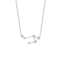 Collier signe astrologique Balance minimaliste en argent avec pierres en zircon - Argent-Balance