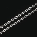 Catena a maglie O in acciaio inossidabile argento lucido per creazione gioielli fai da te - 4x3mm K bianco 5m