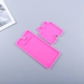 Pink puzzle piece and rectangular phone stand silicone resin casting DIY mold kit - New Phone Stand Mold (Pink 2pcs Set) / Pink