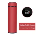 Red smart vacuum flask with rubber paint finish and LED temperature display sensor - Rubber Paint Smart Series / Red