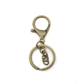 Antique bronze metal keychain set with lobster clasp, link chain, and flat key ring - Antique Bronze (Lobster Clasp + 4 Link Chain)