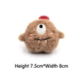 Broche en peluche monstre borgne marron avec broderie, dimensions 7,5cm sur 8cm - Khaki Un Oeil Avec Broche