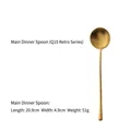 Vintage matte gold stainless steel dinner spoon measuring 20.9cm long and 4.9cm wide - Dinner Spoon