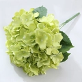 Artificial light green hydrangea silk flower bouquet with lifelike petals and long stem - Green