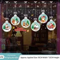 Christmas window stickers with Santa and snowman, PVC decals set, size 95x55cm - Style 01-Christmas Hanging Balls