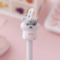 Cute white gel pen featuring a creative 3D cartoon hamster design for school or office - White Cat Hamster with Seed
