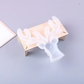 Detailed view of the 3D deer head silicone mold for resin and candle DIY projects - Large+Small Molds + Wood Stand