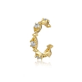 Classic 18k gold-plated C-shaped ear cuff with four sparkling zircon stones - Gold