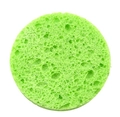 Éponge visage ronde en pulpe de bois naturelle verte avec texture poreuse exfoliante - 60*8mm / Vert