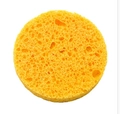 Éponge ronde jaune en cellulose de pâte de bois avec texture poreuse pour nettoyage facial - 60*8mm / Chair