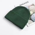 Dark green ribbed knit beanie for winter made of soft warm material for adults - Green