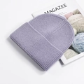 Chunky ribbed knit beanie in lavender purple, warm cuffed winter hat for outdoor wear - Light Medium Purple