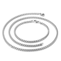 Schlanke silberne gewebte Kette für Damen und Herren mit polierter Schlangenknochen-Struktur - 3mm Set (KS136428-Z)