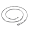 Polierte silberne Kordelkette als Halskette mit sicherem Karabinerverschluss - 3mm Halskette (KN114903-Z)
