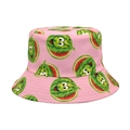 Dettaglio cappello alla pescatora rosa con stampe di anguria e tessuto di cotone traspirante - M(56-58cm) / Rosa