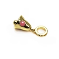 Pink enamel flower gold bell charm with lobster clasp for DIY bracelet jewelry making - Pink Flower Bell Style(05#)