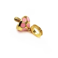 Pink enamel mushroom charm in gold-plated brass for DIY jewelry bracelets - Pink Enamel Mushroom Style(12#)