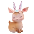 Cute resin deer ornament with floral crown and purple antlers for car and room decor - 6A Mini Flower Deer