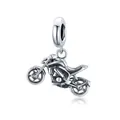925 sterling silver motorcycle charm pendant with vintage oxidised finish for bracelets - 925 Silver / Motorbike