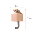 Pink and grey cartoon cat wall hook with hide-and-seek design, measures 5cm by 10.5cm - Retractable Hook - Orange Mouse (Boxed)