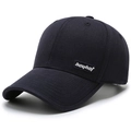 Casquette de baseball en coton bleu marine avec broderie heyhat pour hommes - Réglable / Bleu Marine