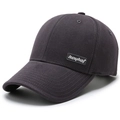 Casquette de baseball classique gris foncé en coton avec étiquette heyhat - Réglable / Gris