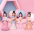 Set of four cute Chinese ancient style girls figurines in various traditional outfits - Small Mixed Style Set