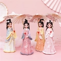 Set of four cute girls in traditional Hanfu with oil paper umbrellas decorative figures - Large Umbrella Styles Set