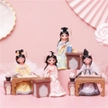 Set of 4 cute Hanfu girl figurines in resin for home decor and creative gifting - Four Arts Set