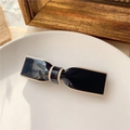 Elegante fermaglio per capelli a fiocco nero e crema in stile vintage francese - Nero Grande