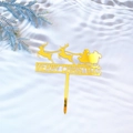 Golden acrylic Merry Christmas cake topper with Santa Claus and reindeer design - Standard Spec / Style C Gold Reindeer Merry Christmas