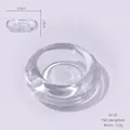 Platte glazen nagelbeker, achthoekig ontwerp, 6,5 cm diameter en 2,5 cm hoogte - Beker met platte bodem en bolvormige basis