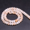 Spiral arrangement of natural abacus stone beads in pink and cream tones for DIY jewelry - 4*6mm 1 Strand (Approx 90pcs) / Pink Aventurine