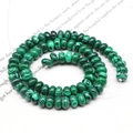 Macro view of green malachite abacus beads for DIY jewelry with dark green textures - 4*6mm 1 Strand (Approx 90pcs) / Synthetic Malachite